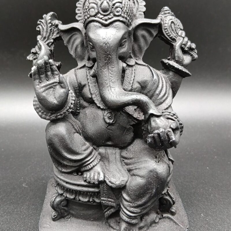 Ganesha En Trono Color Negro (15 x 11 cm)
