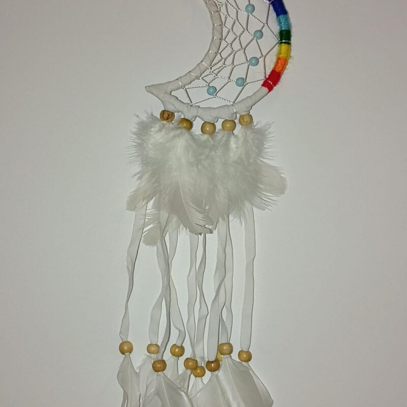 Atrapasueños Mediano Media Luna  (Blanco)