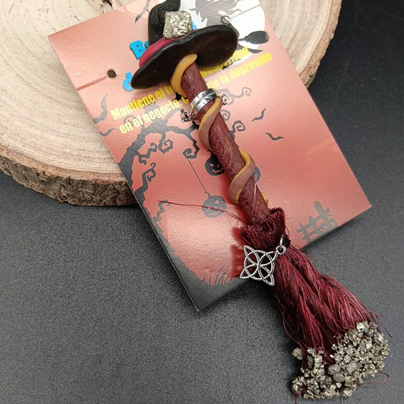 Escoba Bruja con Pirita "Trabajo"