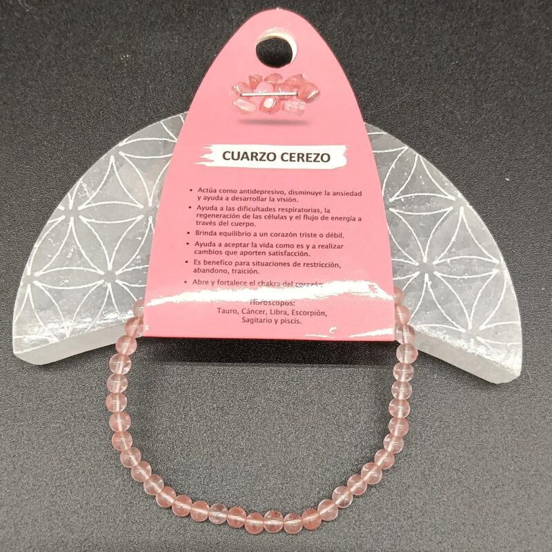 Pulsera Cuarzo Cereza 4 mm