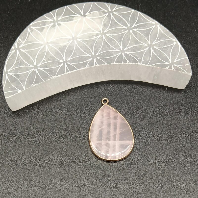 Colgante Lágrima Cuarzo Rosa