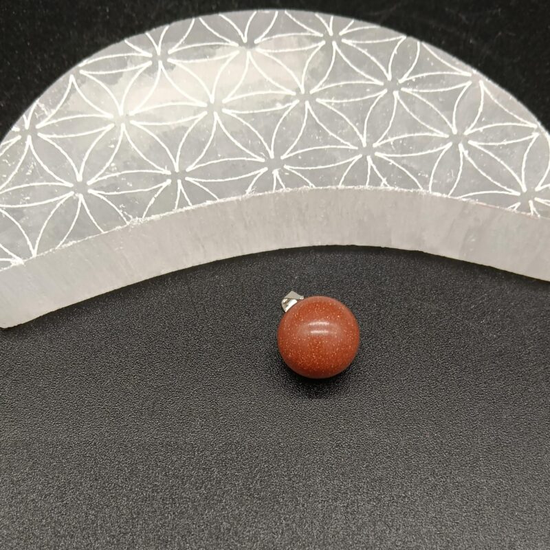 Colgante Bola Aventurina Dorada