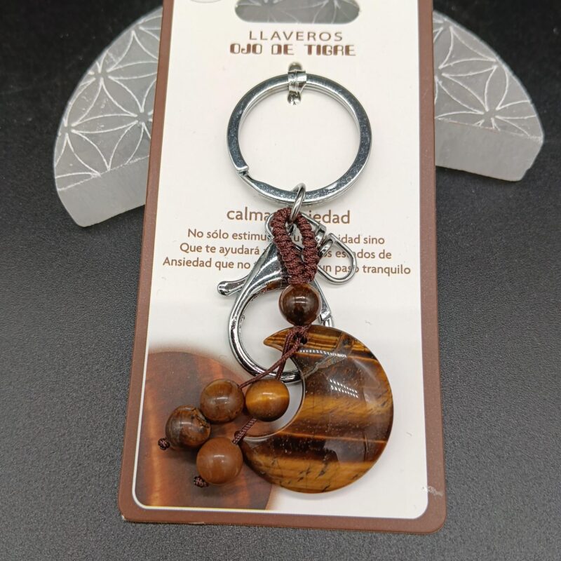 Llavero Luna de Ojo de Tigre