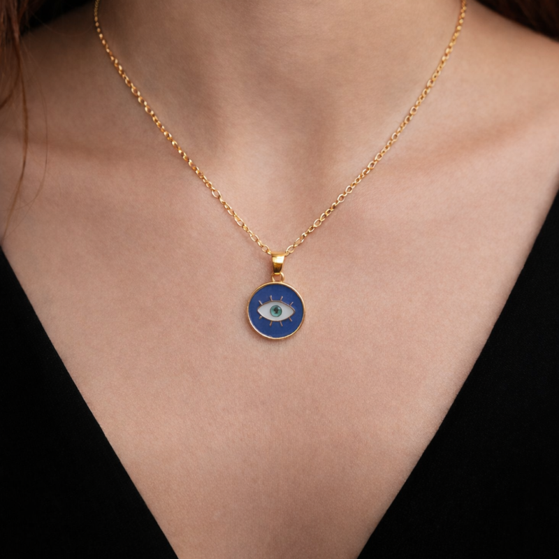 Colgante Ojo Turco - Acero Inoxidable (Mod 2)