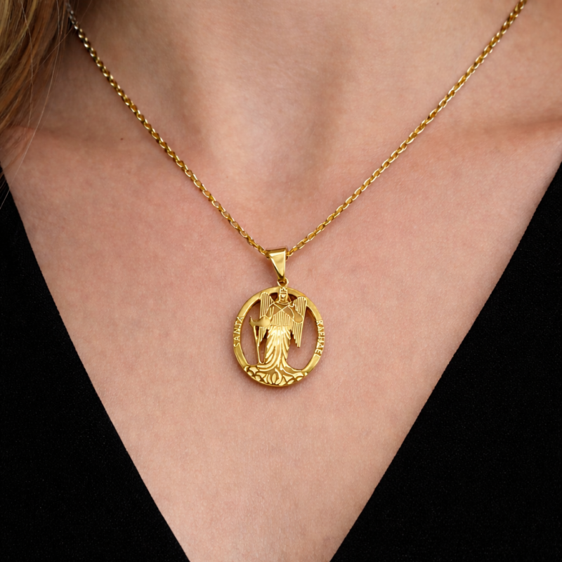 Colgante Dorado San Rafael - Acero Inoxidable