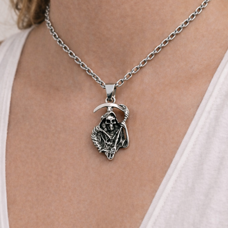 Colgante Santa Muerte (Mod 2) - Acero Inoxidable