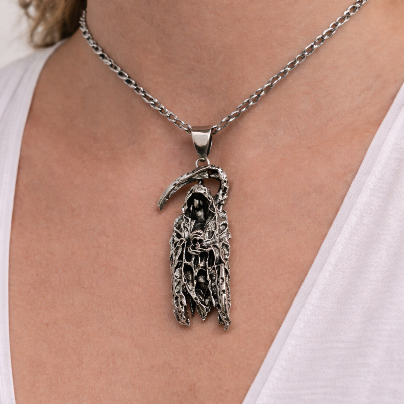 Colgante Santa Muerte (Mod 3) - Acero Inoxidable