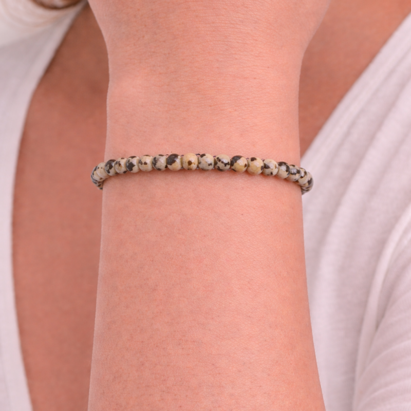 Pulsera Jaspe Dálmata 4 mm