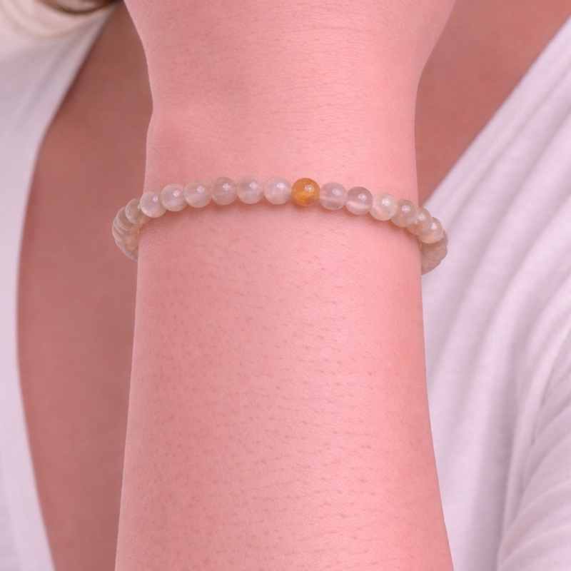 Pulsera Ágata Flor de Cerezo 4 mm