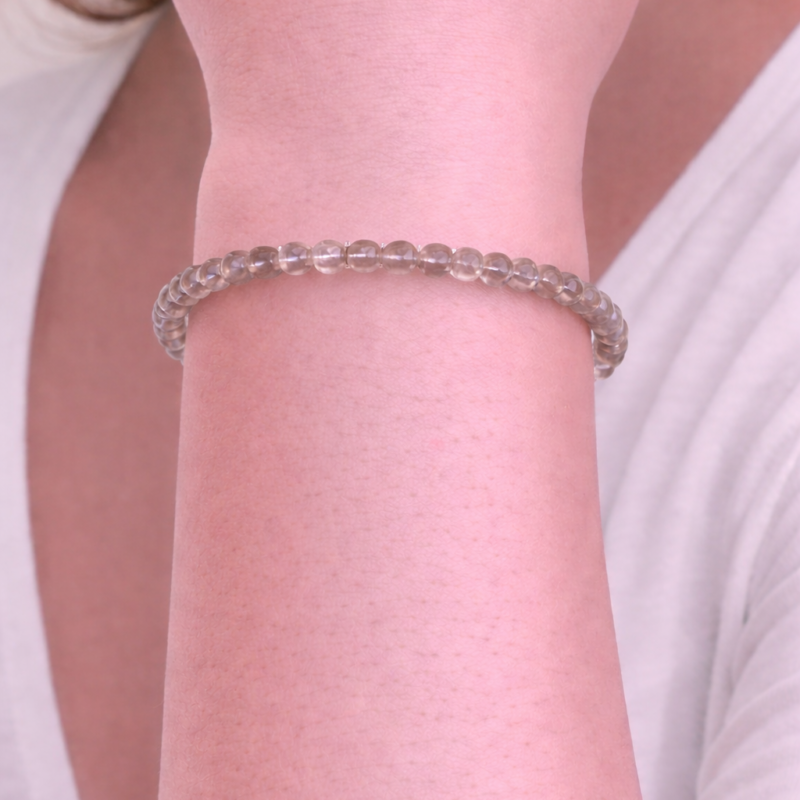 Pulsera Cuarzo Ahumado 4 mm