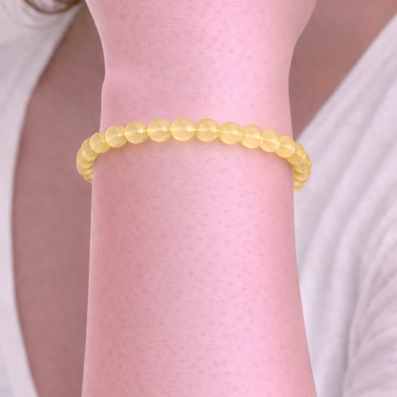 Pulsera Cuarzo Limón 6 mm