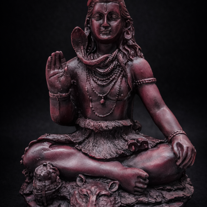 Figura Shiva en Meditación Color Tinto (18 cm)