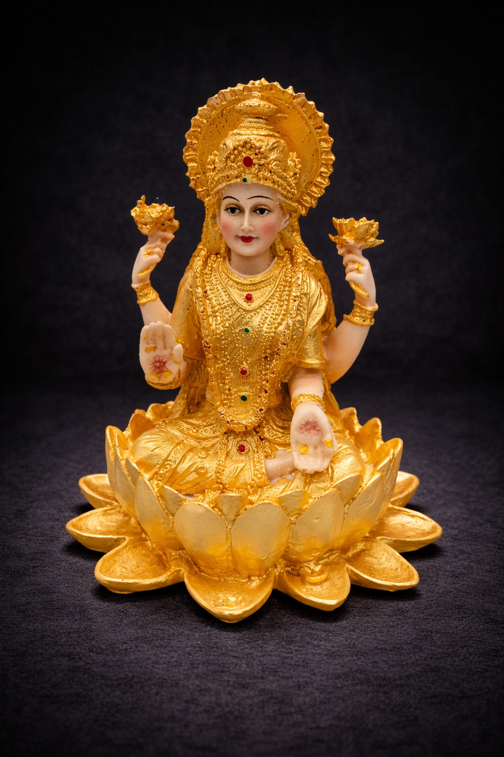 Diosa Lakshmi Dorada - 14 cm