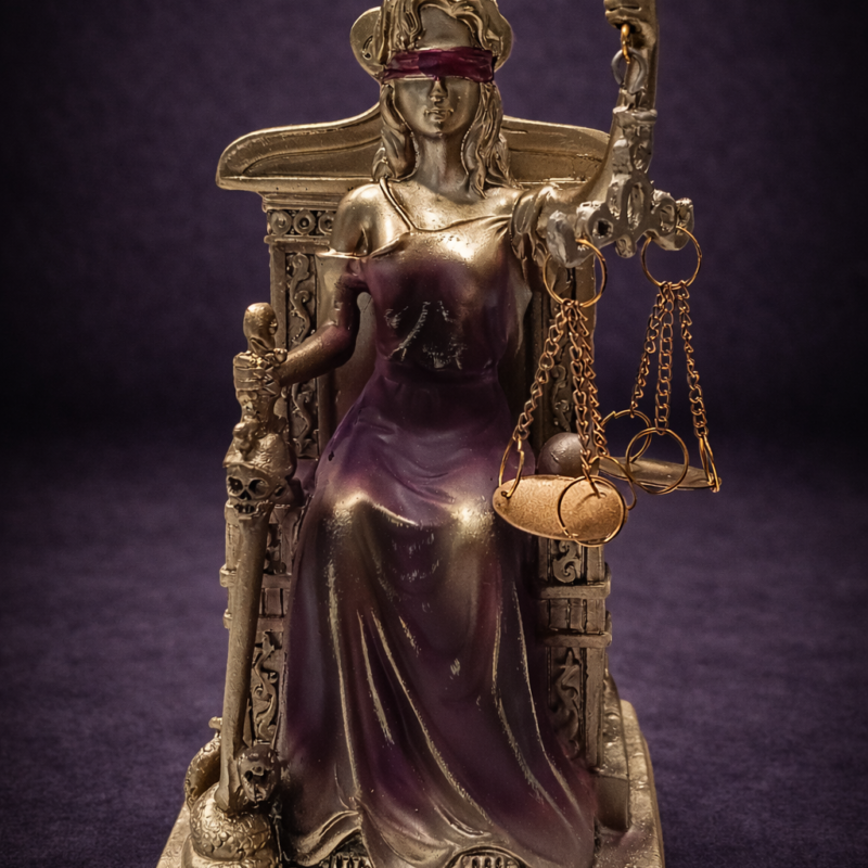 Diosa de la Justicia Sentada Rosa - 18 cm