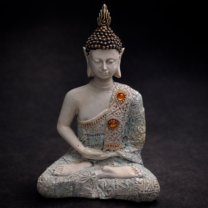Figura Buda Blanco/Celeste