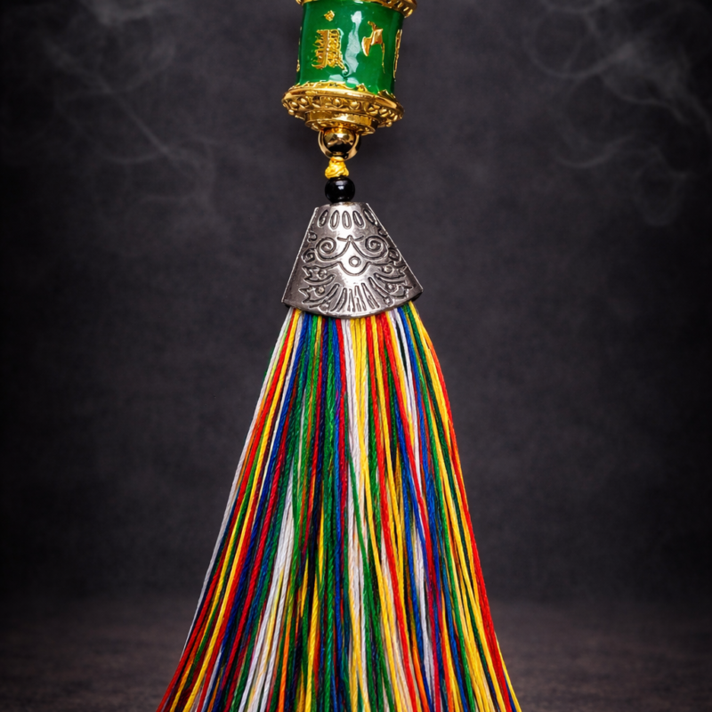 Llavero Rueda de Rezo Tibetana - Verde