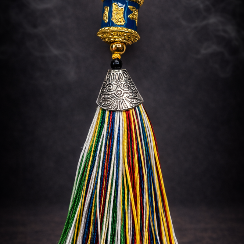 Llavero Rueda de Rezo Tibetana - Azul