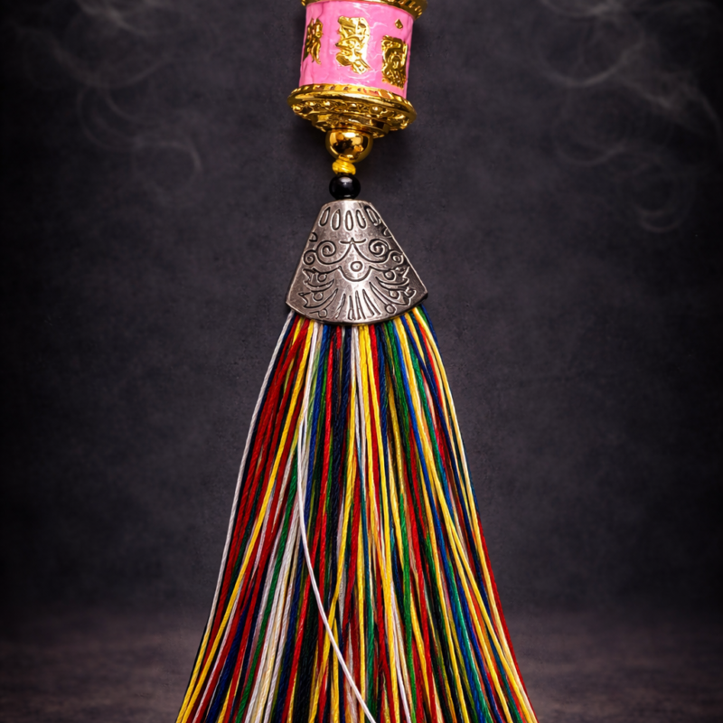 Llavero Rueda de Rezo Tibetana - Rosa