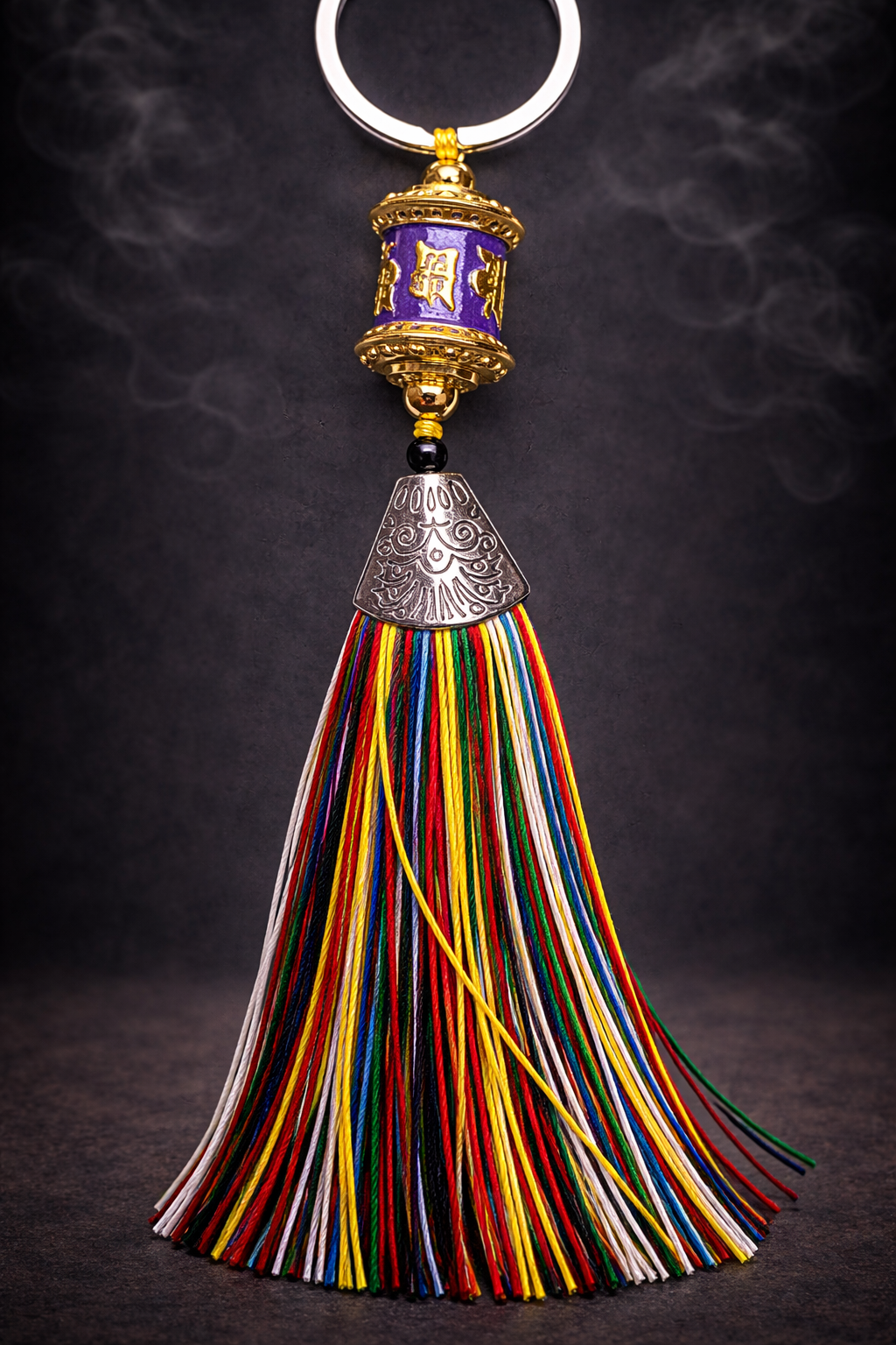 Llavero Rueda de Rezo Tibetana - Morada