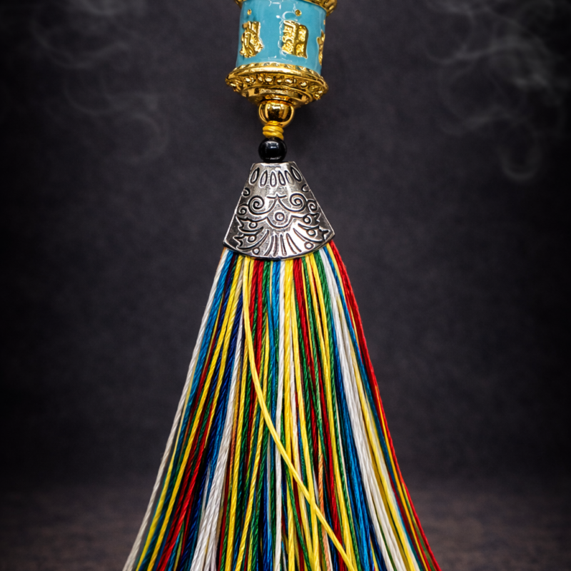 Llavero Rueda de Rezo Tibetana - Turquesa