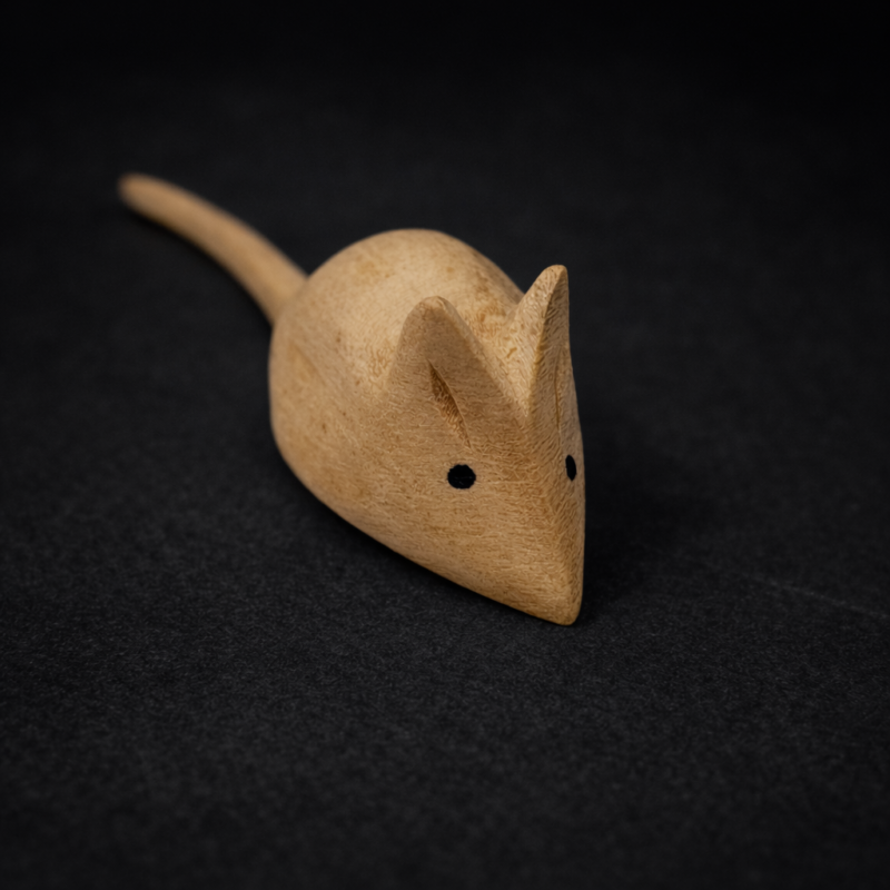 Ratón de Madera Tallada de Bali