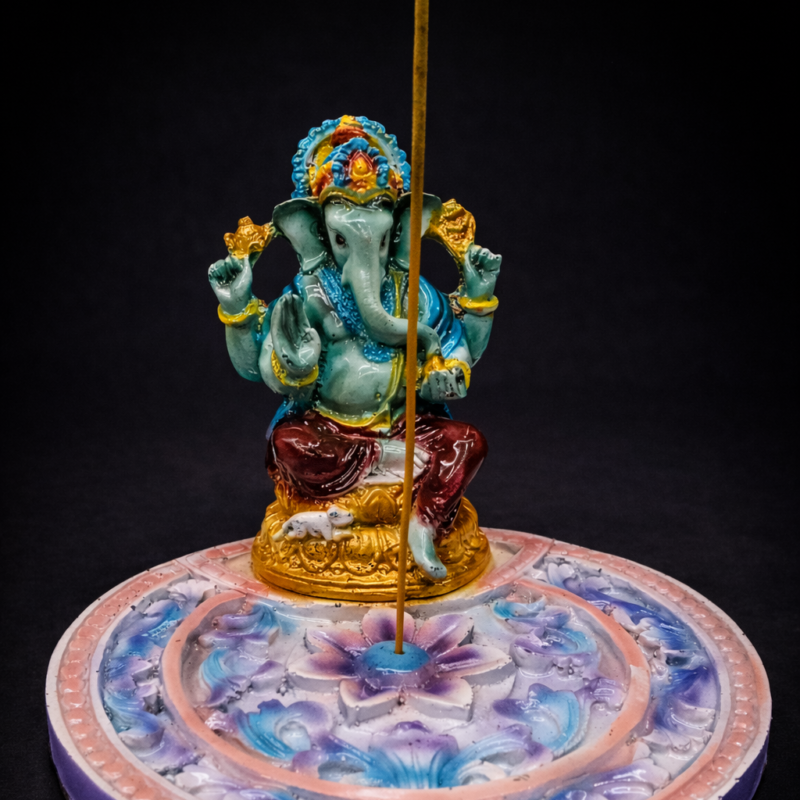 Incensario Ganesha Redondo - Morado