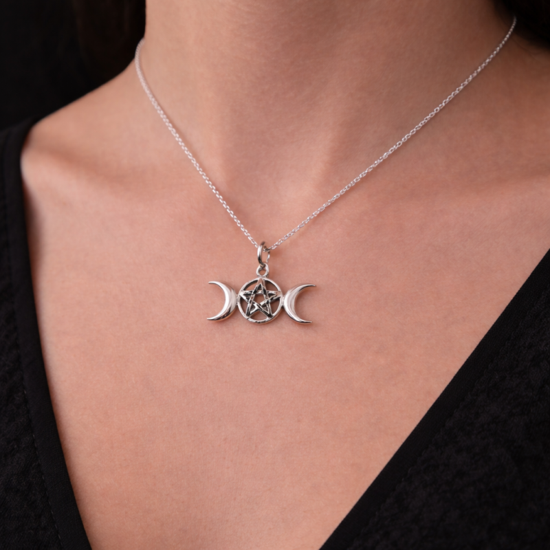 Colgante Triple Luna - Plata de Ley