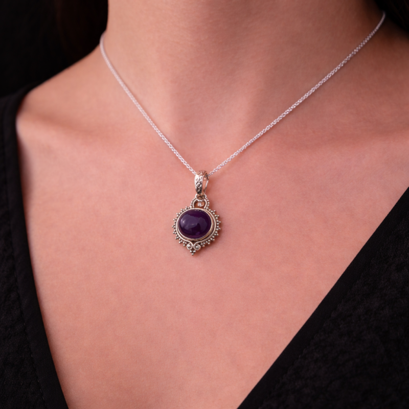 Colgante de Amatista - Plata de Ley