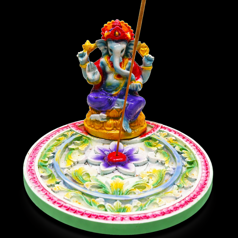 Incensario Ganesha Redondo - Verde