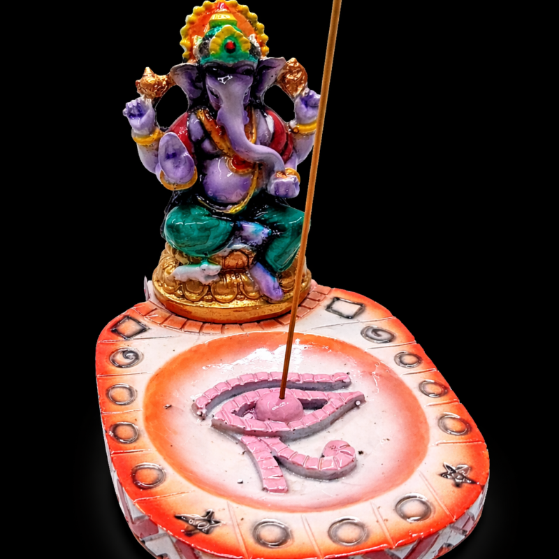 Incensario Ganesha y Ojo de Horus - Naranja