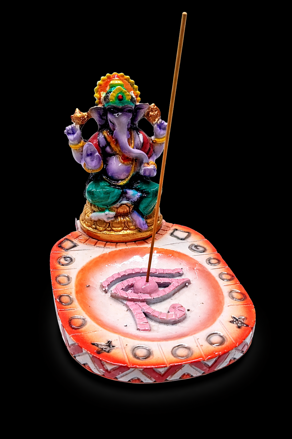 Incensario Ganesha y Ojo de Horus - Naranja