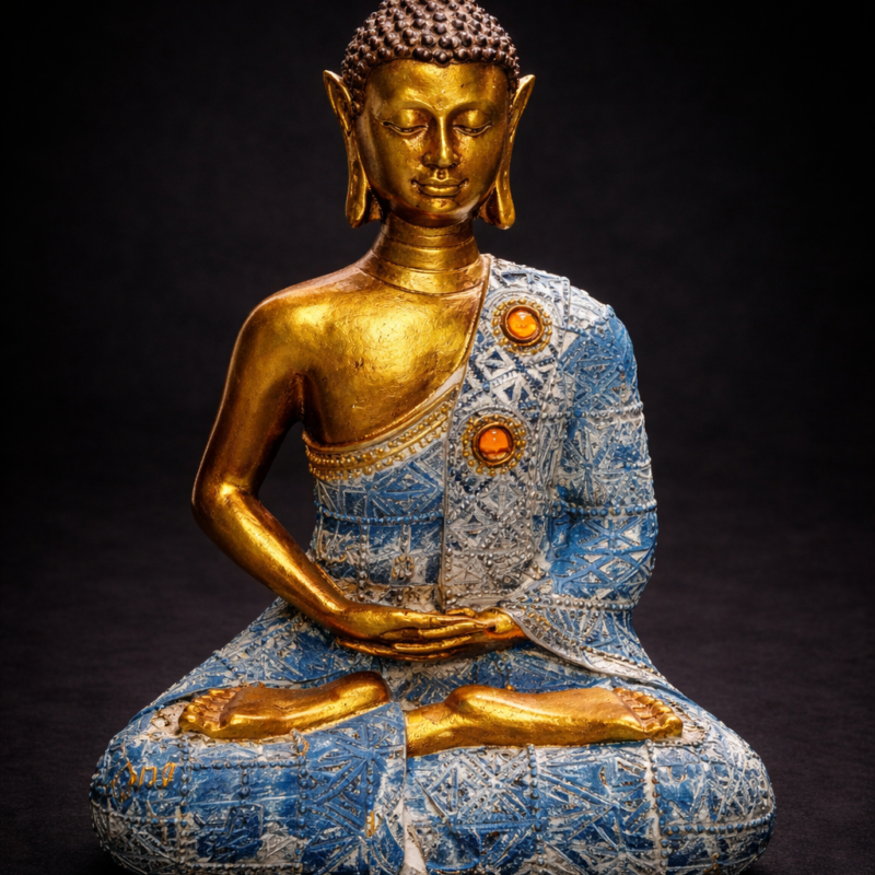 Figura Buda Dorado/Azul