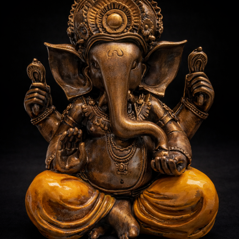 Ganesha Dorada Naranja - 31 cm