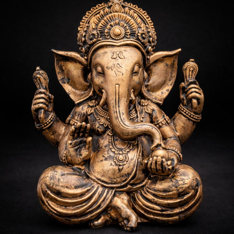 Ganesha Color Dorado Viejo - 23 cm