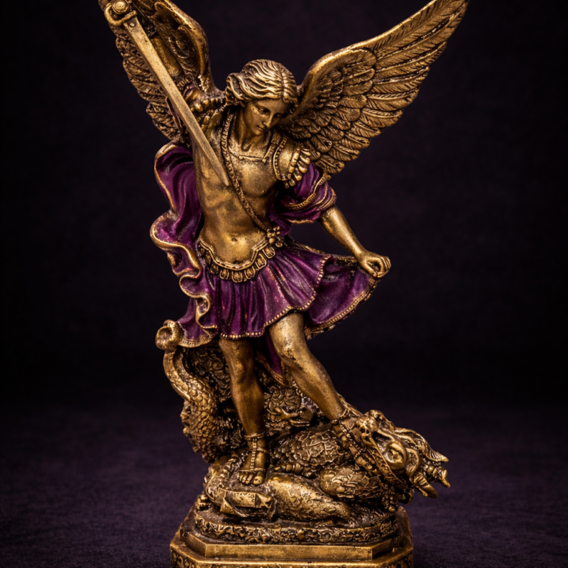 Arcángel San Miguel Morado - 30cm