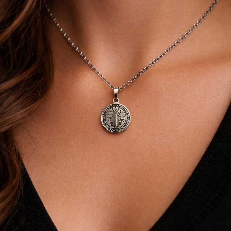 Colgante Medalla de San Benito - Acero Inoxidable