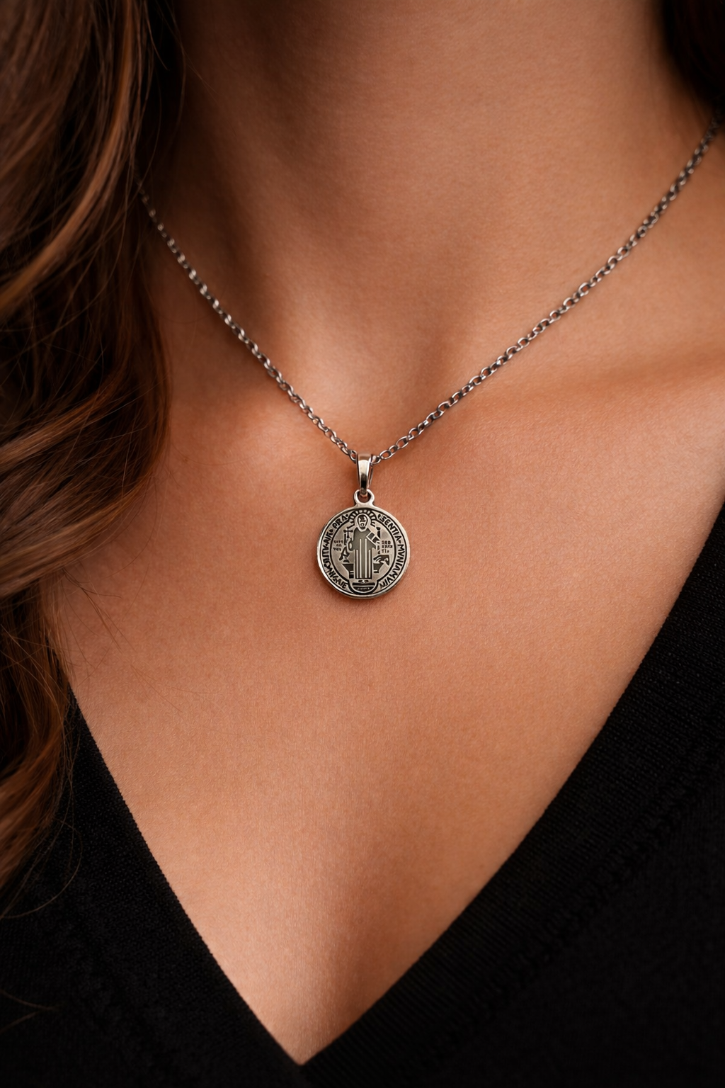 Colgante Medalla de San Benito - Acero Inoxidable
