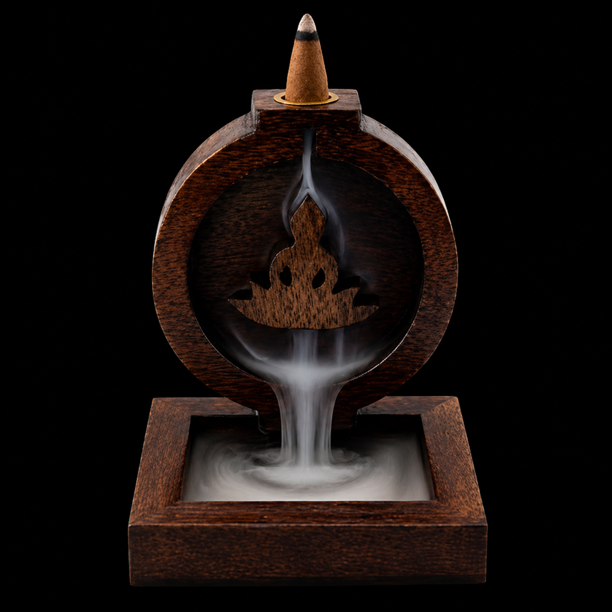Quemador de Conos de Madera Meditación