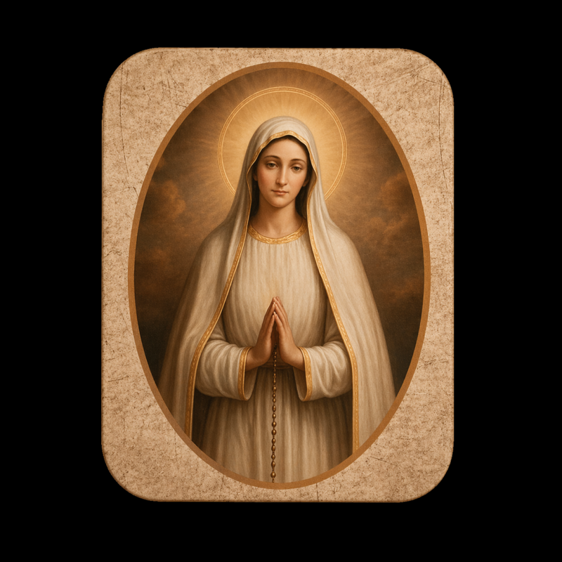 Mini Figura en Lata Virgen de Fátima (5 cm)