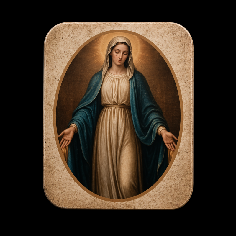 Mini Figura en Lata Virgen La Milagrosa (5 cm)