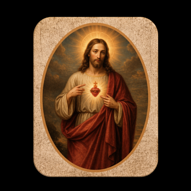 Mini Figura en Lata Sagrado Corazón de Jesús (5 cm)