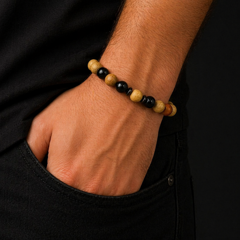 Pulsera de Palo Santo y Turmalina 8 mm