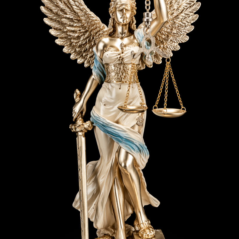 Diosa de la Justicia Alas Crema - 29 cm