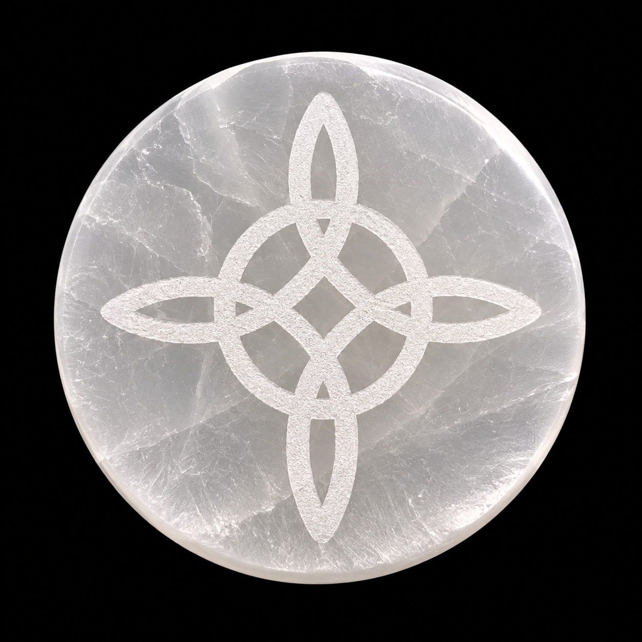 Placa Selenita 10 cm - Nudo de Bruja