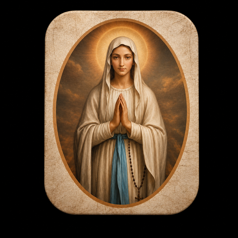 Mini Figura en Lata Virgen de Lourdes (5 cm)
