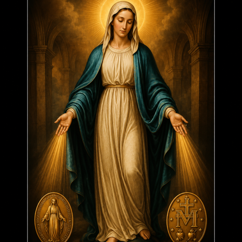 Estampa de la Virgen Milagrosa