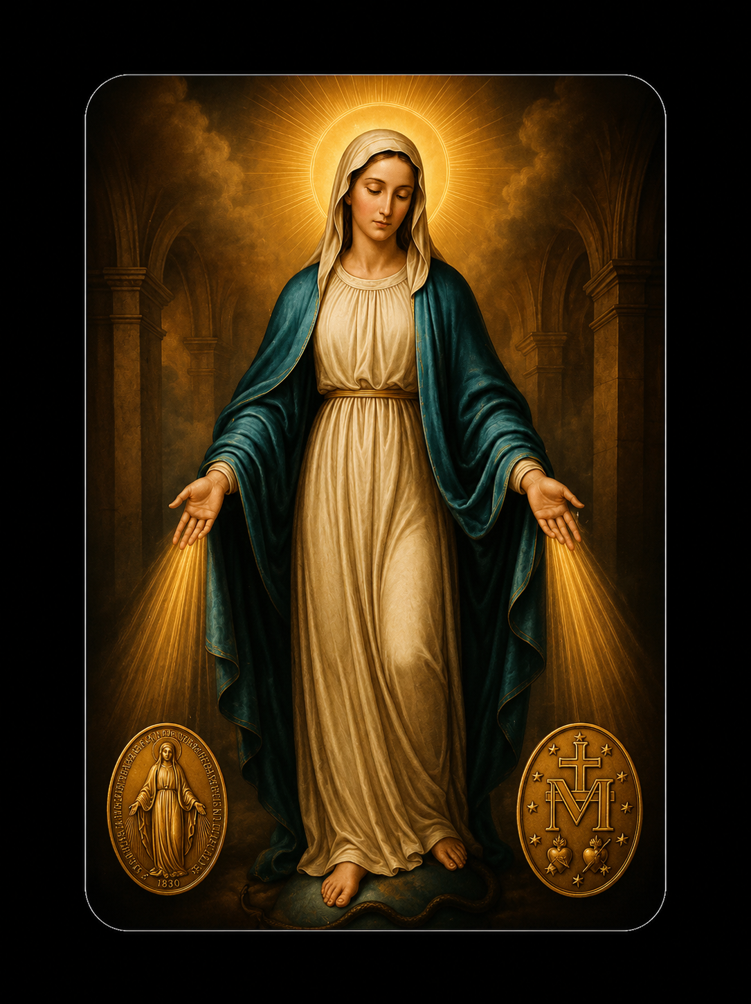 Estampa de la Virgen Milagrosa