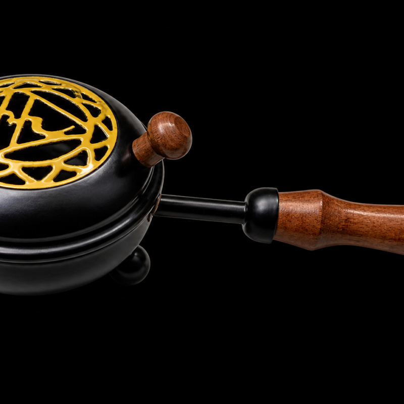 Quemador Chakras (Amarillo) y Mango de Madera 21 cm