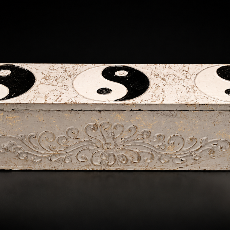 Caja de Madera para Inciensos - Yin Yang