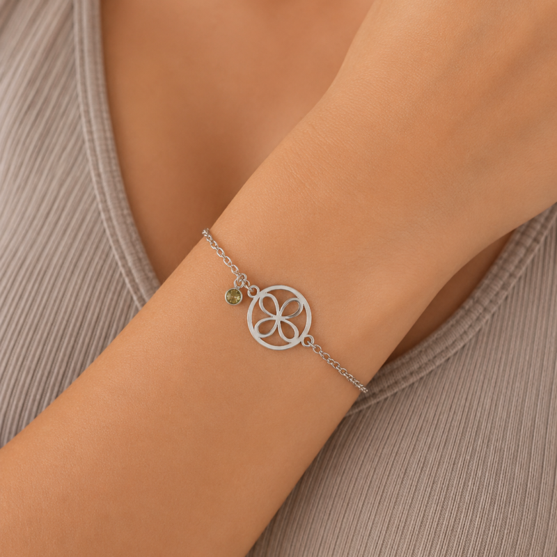 Pulsera Flor de la Vida con Circonita – Plata de Ley